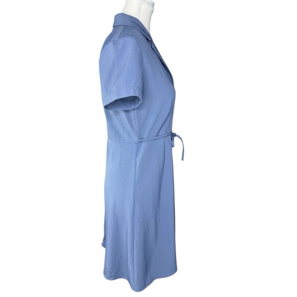 Everlane‎ Women's Dusty Blue The Japanese GoWeave Notch Shirt Dress 0/C34.75 - Picture 2 of 13